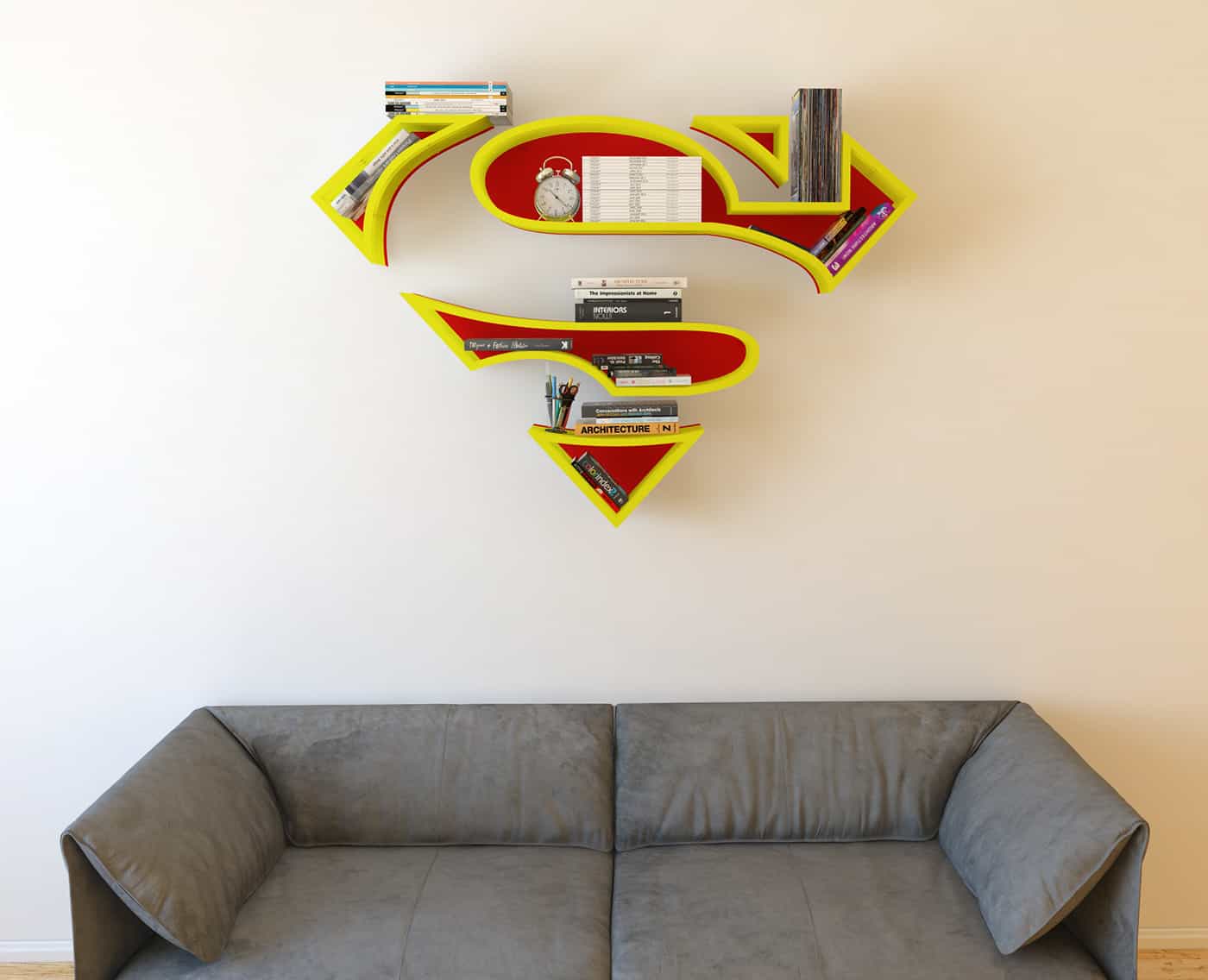 superhero bookshelves