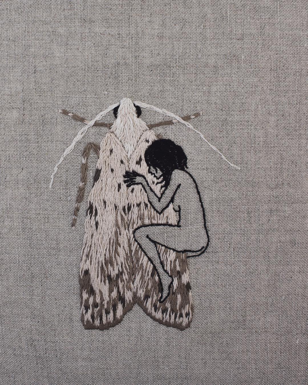 Hand embroidery on linen