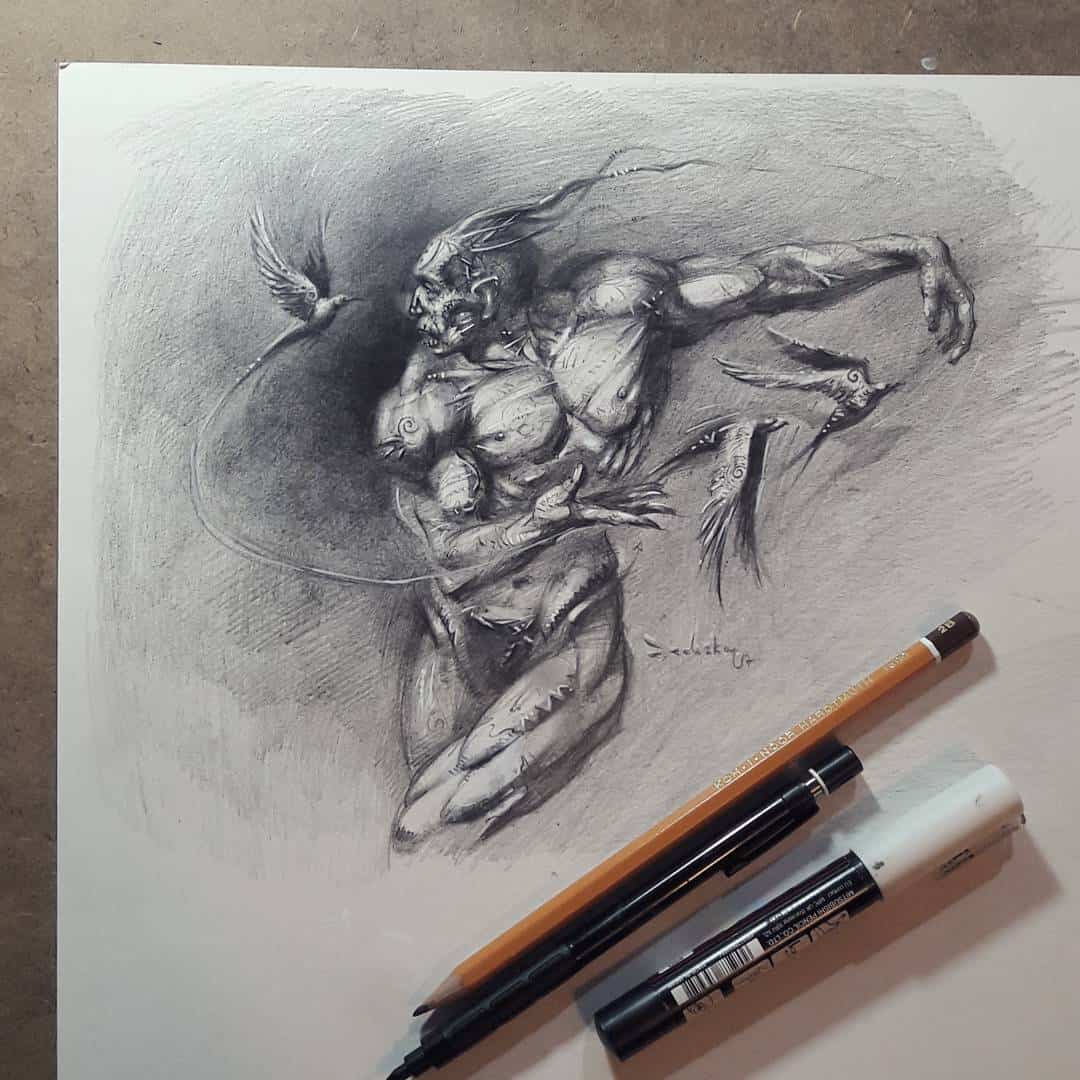 Pencil sketch artist Ferhat Edizkan
