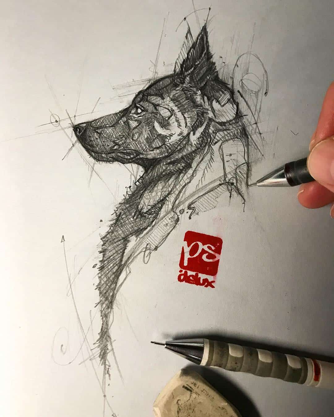 Pencil sketch artist Psdelux