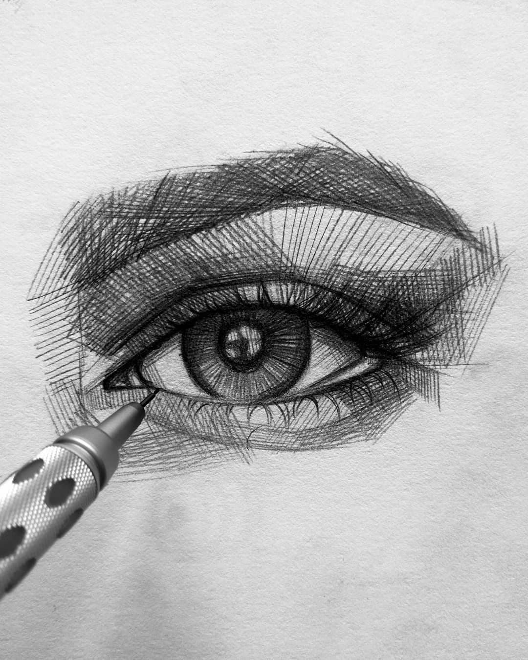 Realistic Eye Sketch with Girl Emotions Drawing by FA Creations | Saatchi  Art-anthinhphatland.vn