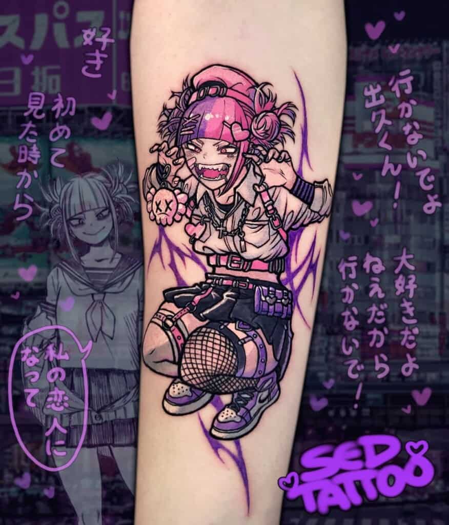 Himiko Toga My Hero Academia inner arm tattoo design