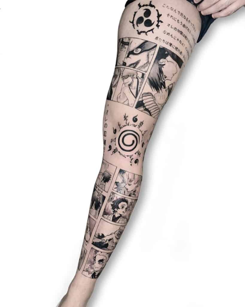 Demon Slayer Manga sleeve tattoo design