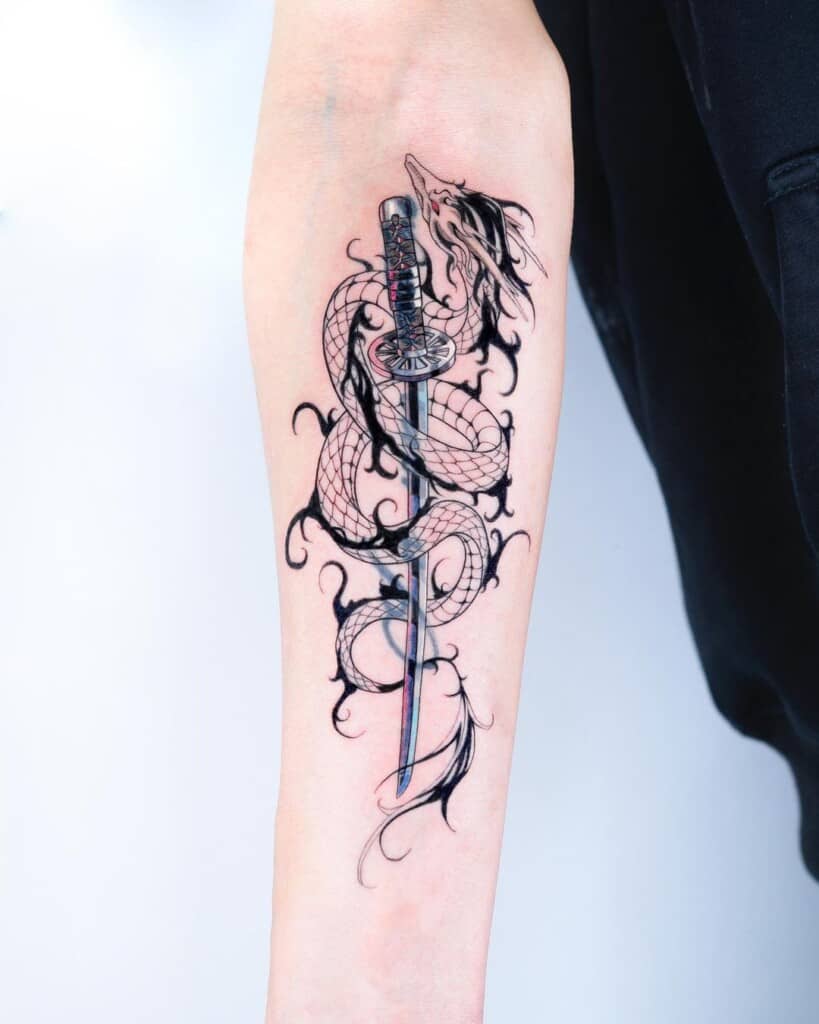 demon slayer themed tattoo giyuu katana demonslayer animetattoogerm   TikTok