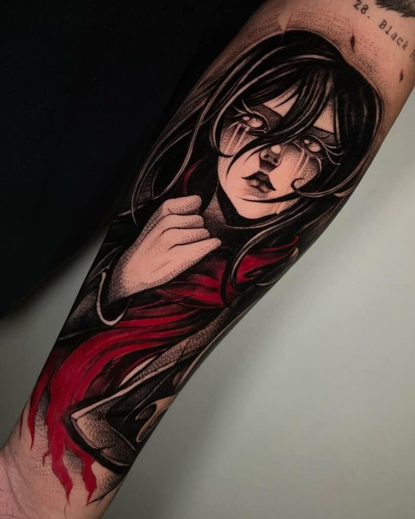 Attack on Titan Mikasa Ackerman inner arm tattoo design
