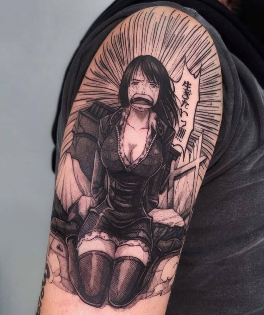 One Piece Nico Robin shoulder tattoo