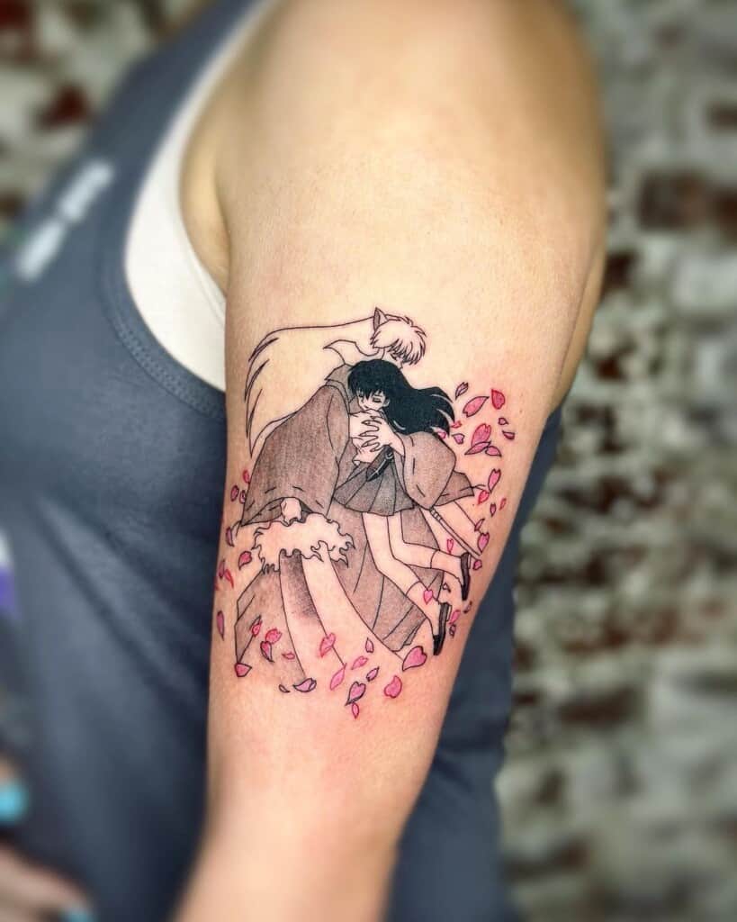 Inuyasha and Kikyo arm tattoo design