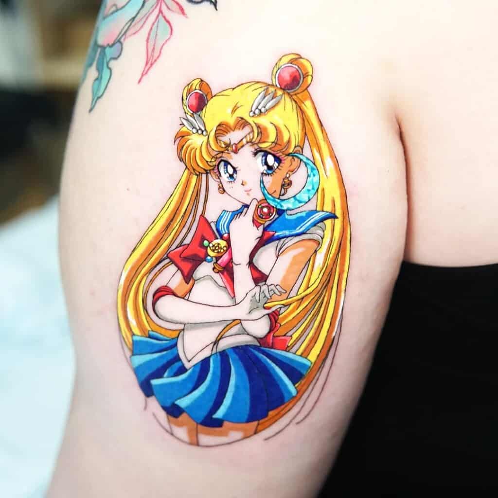 Sailor Moon shoulder tattoo design