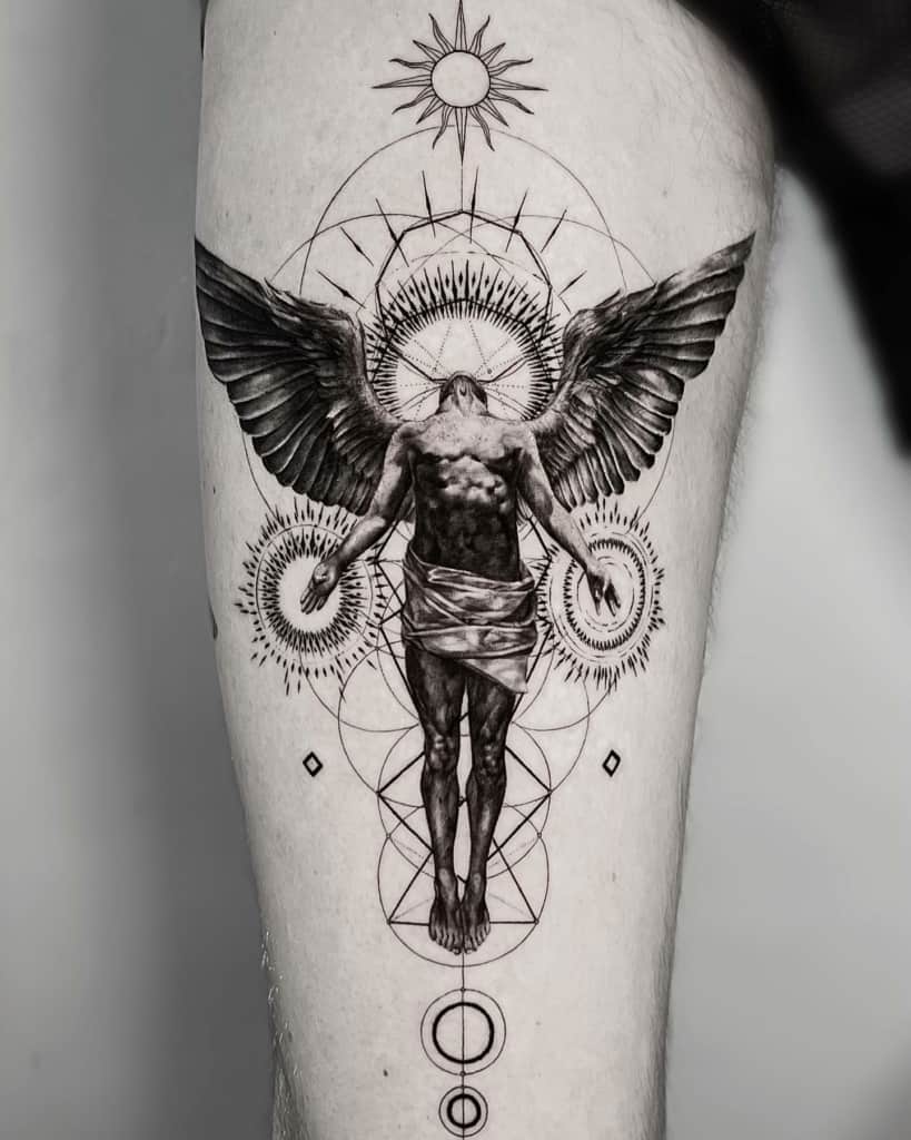 Divine spirit watching over - sacred geometry tattoo
