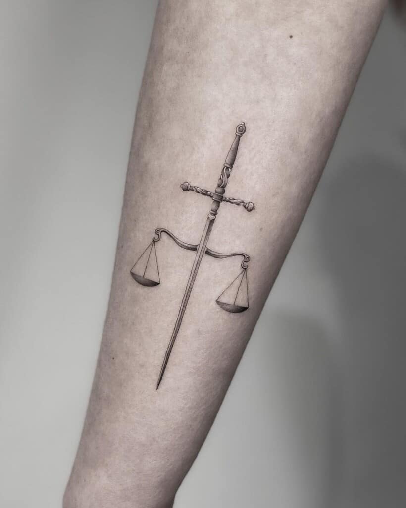 scales tattoo | Libra tattoo, Tattoos for guys, Horoscope tattoos