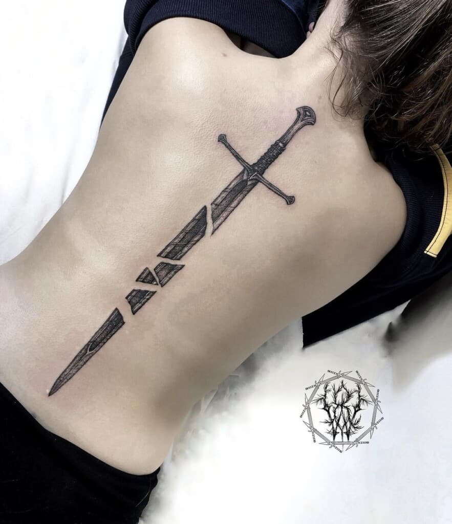 Lord of the Rings fan Broken sword  Sacred Blue Tattoos  Facebook