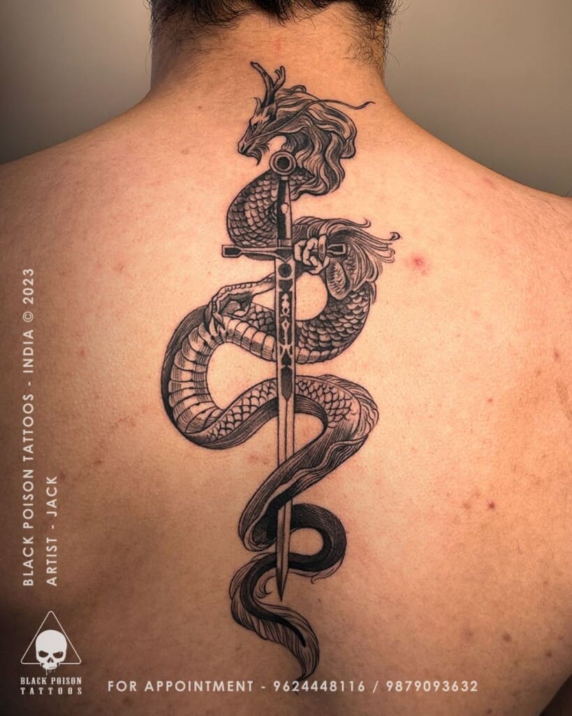 40 Best Zodiac Sword Tattoos On Back